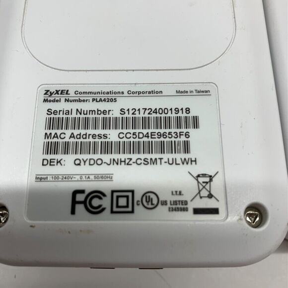 Lot of 6 ZyXEL HD Powerline 500 Mbp Wall-plug Adapters (PLA4205) - Picture 3 of 3